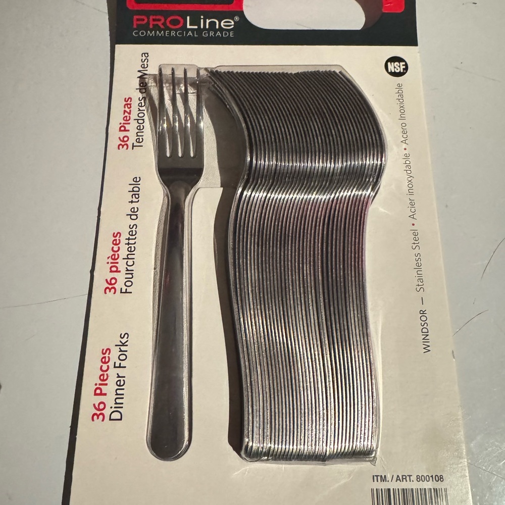 Tramontina pro line Silver Dinner Forks - 36 Pieces